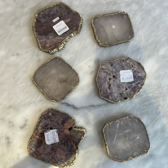 Anthropologie Dining Set Of 6 Agate Coasters From Anthropologie